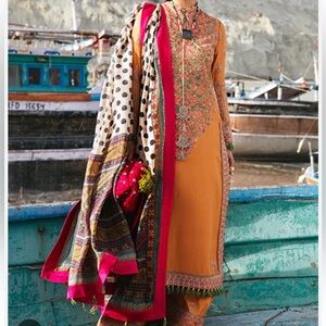 Hussain rehar summer three piece dress 
New